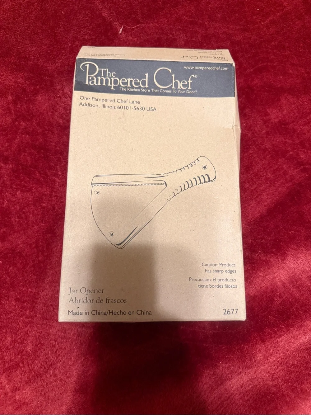 The Pampered Chef Tan Jar Opener Boxed Kitchen Tool